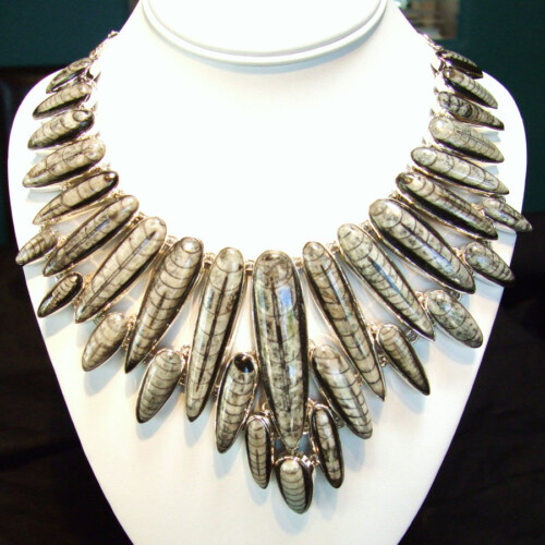 Orthoceras Fossil Sterling Silver Necklace