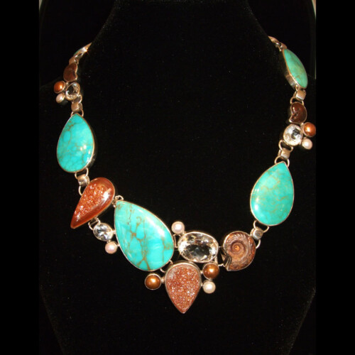 Turquoise, Ammonite Necklace