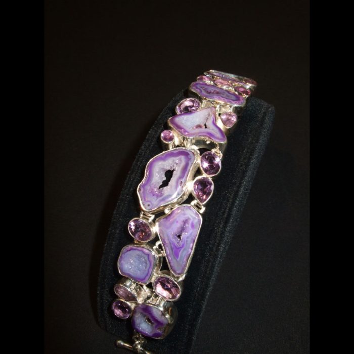Purple Agate, Amethyst Bracelet