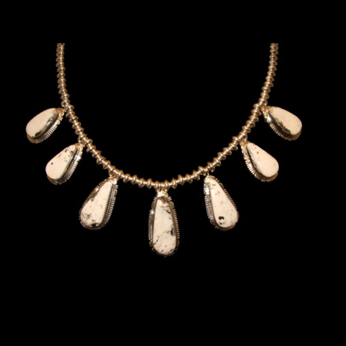 White Buffalo Stone Necklace and Earring Set