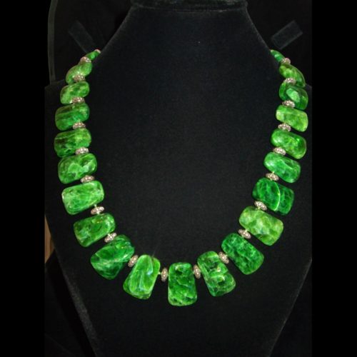Chrome Diopside Sterling Silver Cabochon Necklace