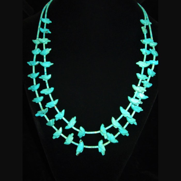Turquoise Fetish Necklace, Native American Made