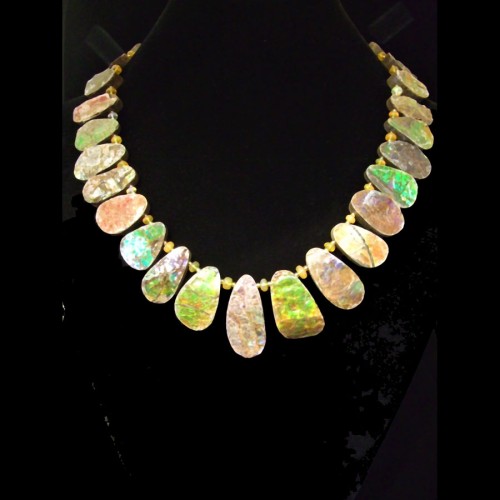 Ammolite and Opal Beaded Necklace